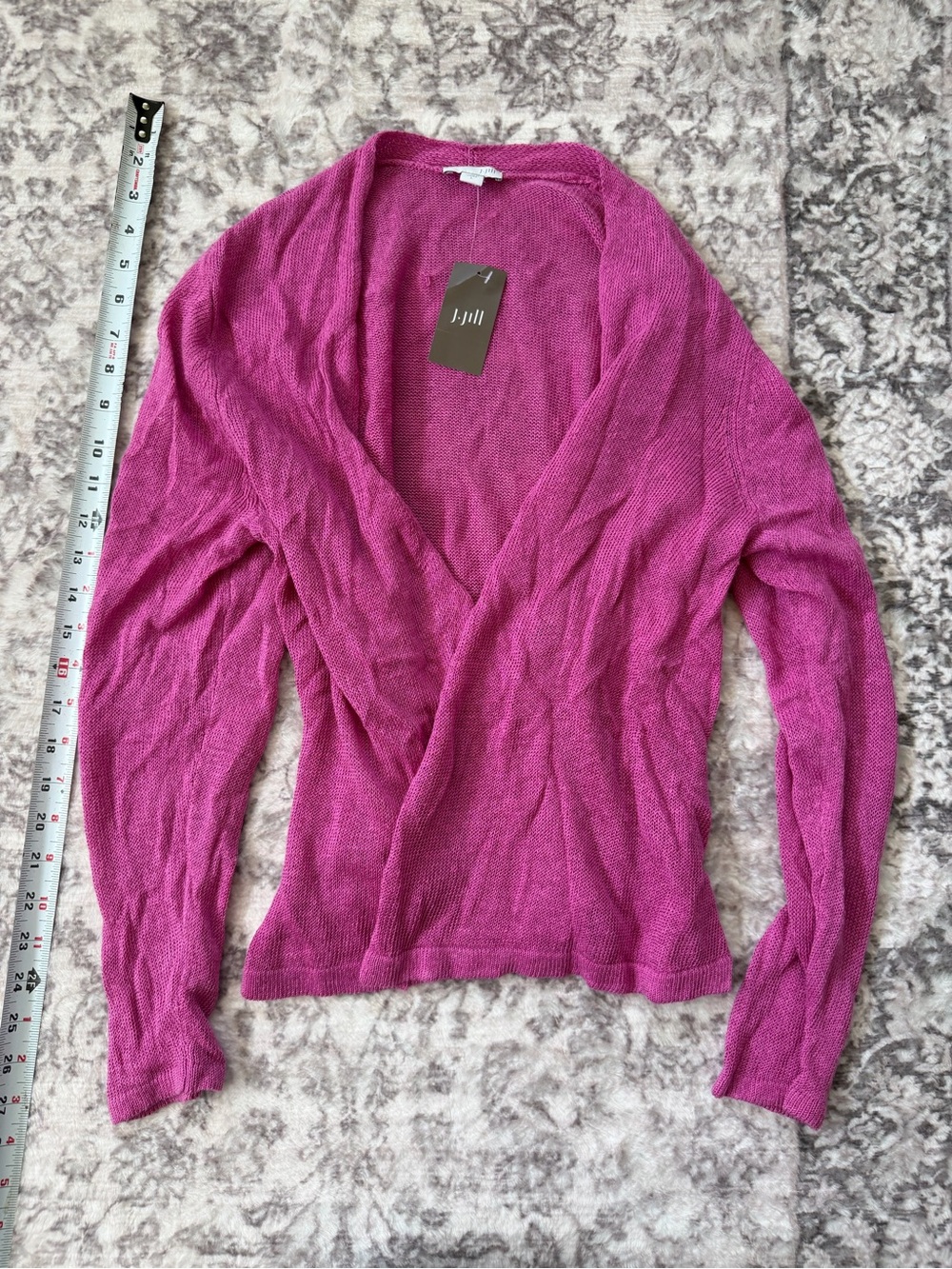 NWT Large Women’s J. Jill Fuchsia Open Front Cardigan